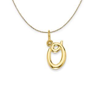 14k Yellow Gold, Claire Mini Lower Case Initial O Necklace - 18 Inch